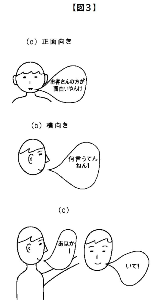 Robot Performing Manzai Comedy with Dynamic Gestures | Patent Drawing