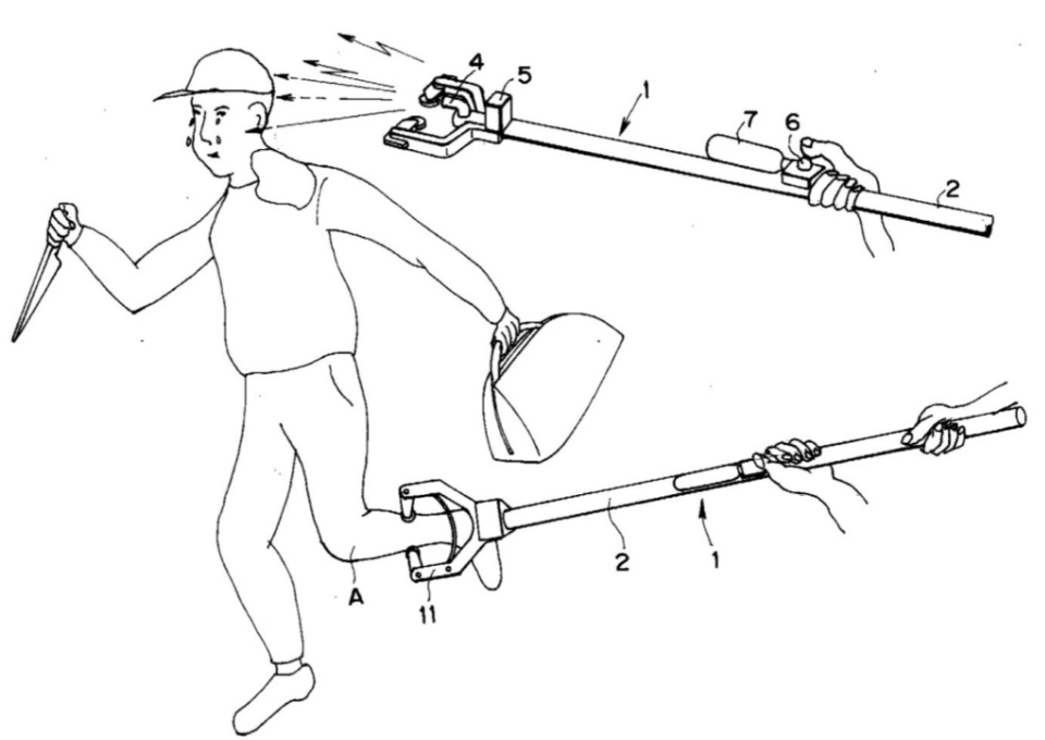 Telescopic Pole and Spray Nozzle for Detaining and Marking | Patent Drawing