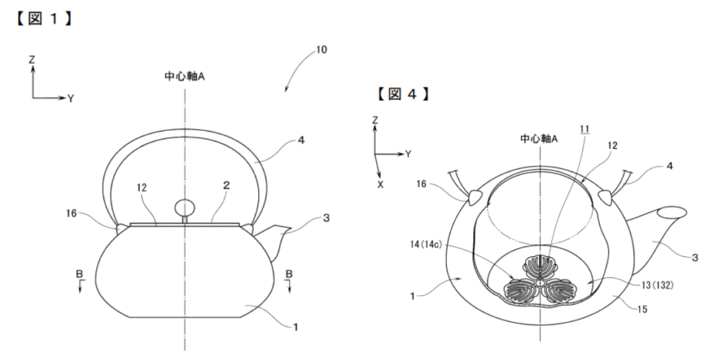 74: Nambu Ironware (Nambu Tekki) Cast Iron Kettle | Patent Drawing