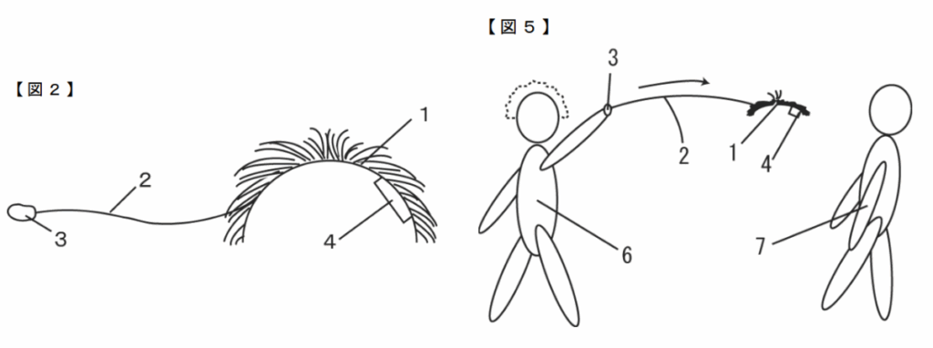 Throwable Wig for Self-Defense Patent Drawing